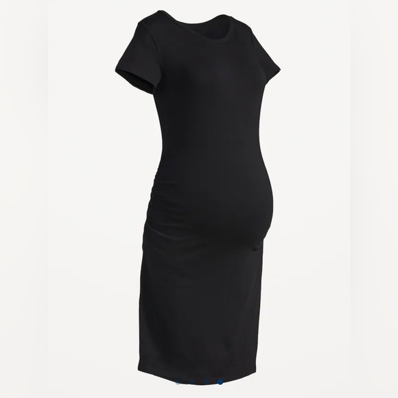 Old Navy Maternity Short-Sleeve Bodycon Dress, Black - Picture 3 of 3